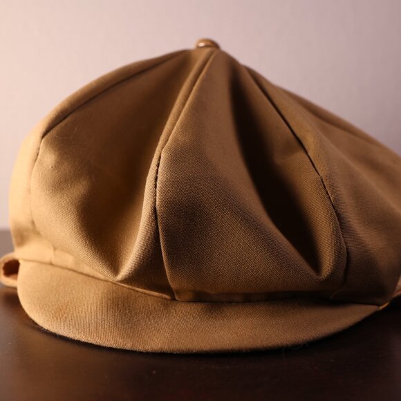 Vintage 1940's Driving Cap in Khaki with chin strap - Picture 5 of 10